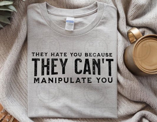 They hate you because they can't manipulate you single color png snarky digital download