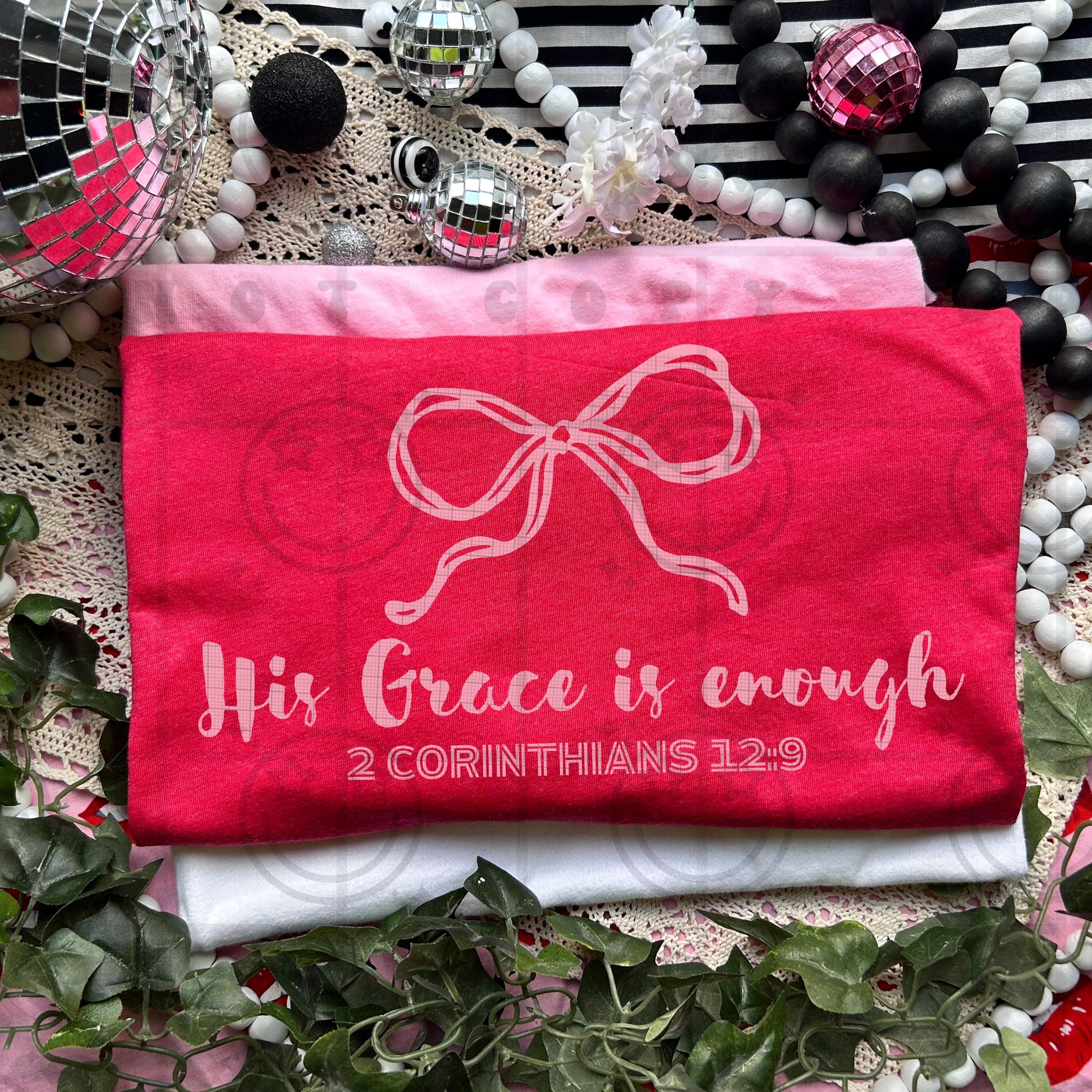 His Grace is Enough Pink Bow PNG Download, Faith, Digital Design, PNG