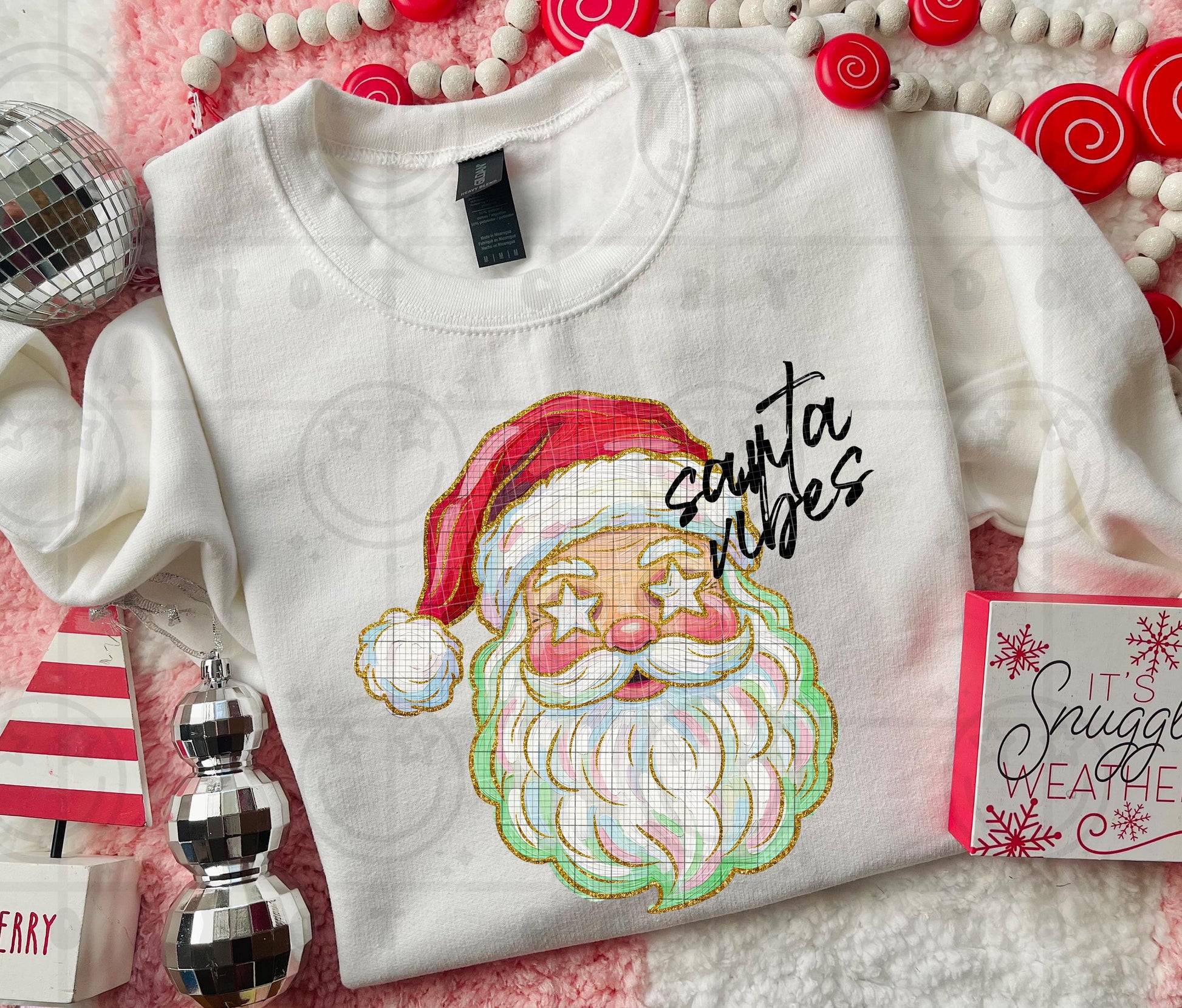 Santa Vibes Faux Brushstroke Paint stroke png faith doodle digital download