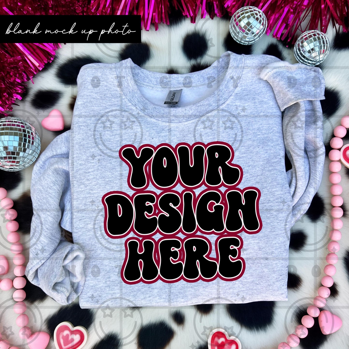 Valentines day mock up, sport grey g18000 sweatshirt, digital download