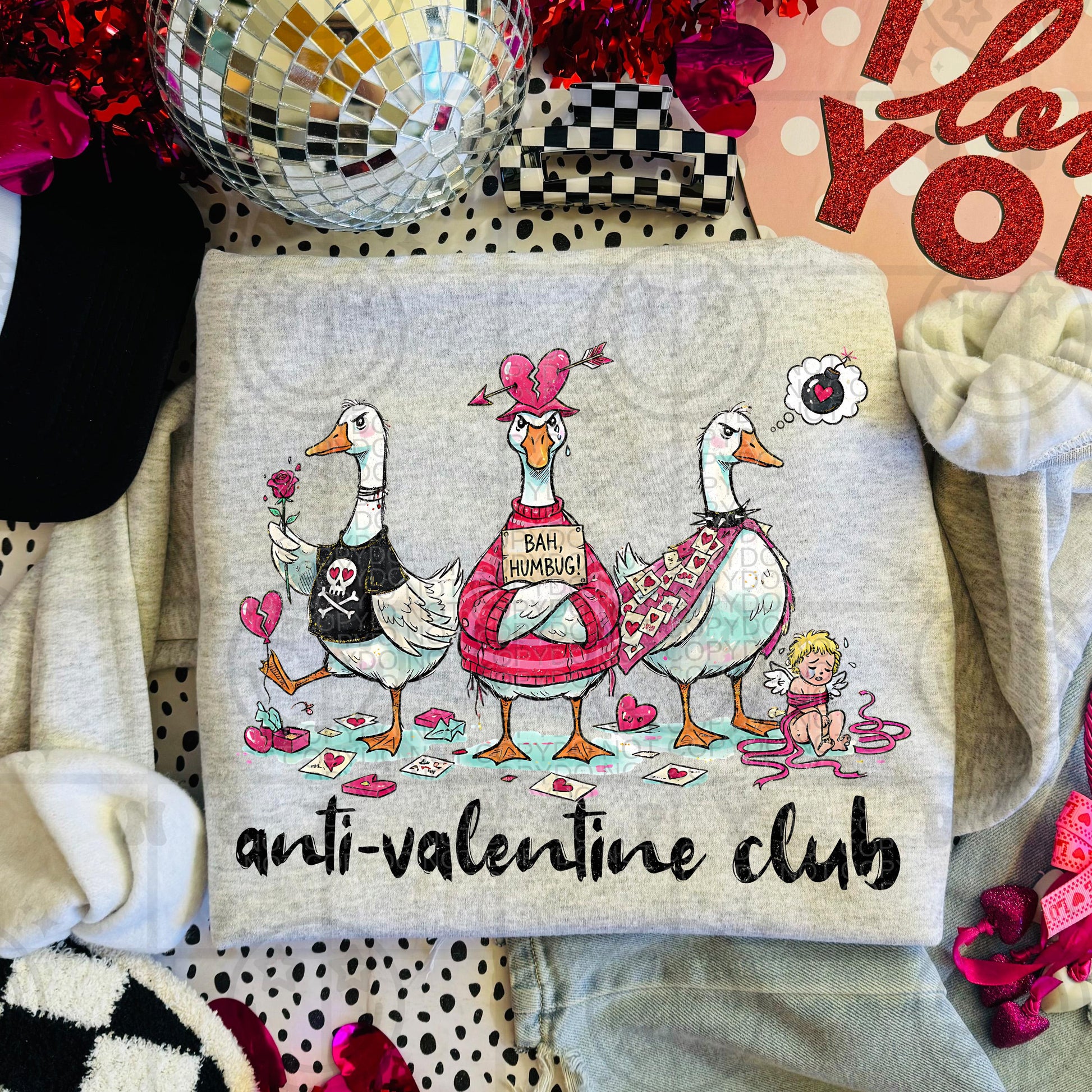 Anti valentine club geese PNG digital download