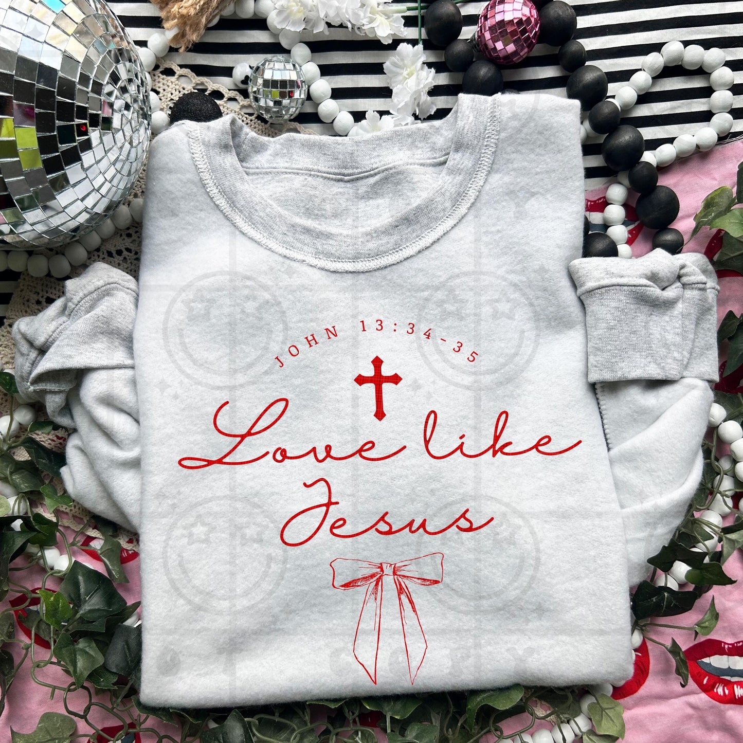 Love like Jesus Red Bow PNG Download, Digital Design, PNG
