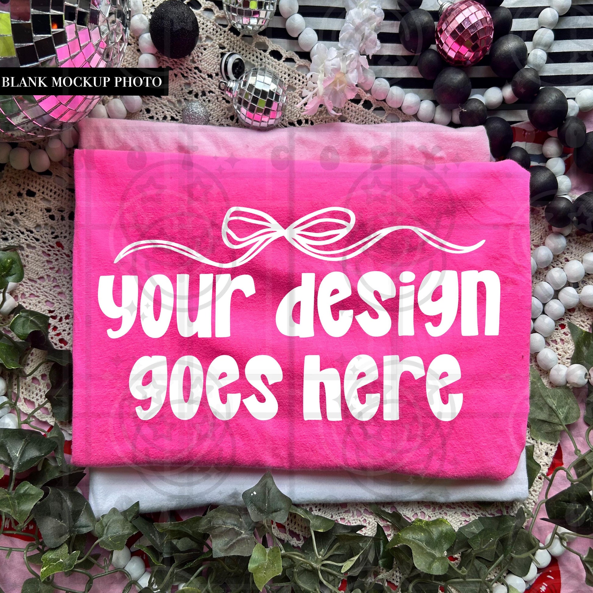 Comfort colors Tshirt Mock up photo, cc1717 neon pink