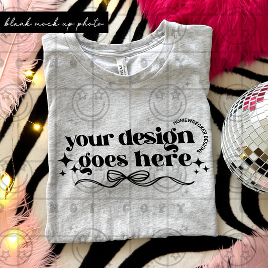 Bella and Canvas 3001cvc Ash mock up photo, digital download