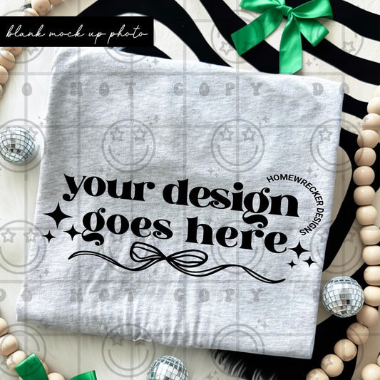 st patricks day tshirt mock up Bella Canvas BC3001CVC ash folded shirt digital download