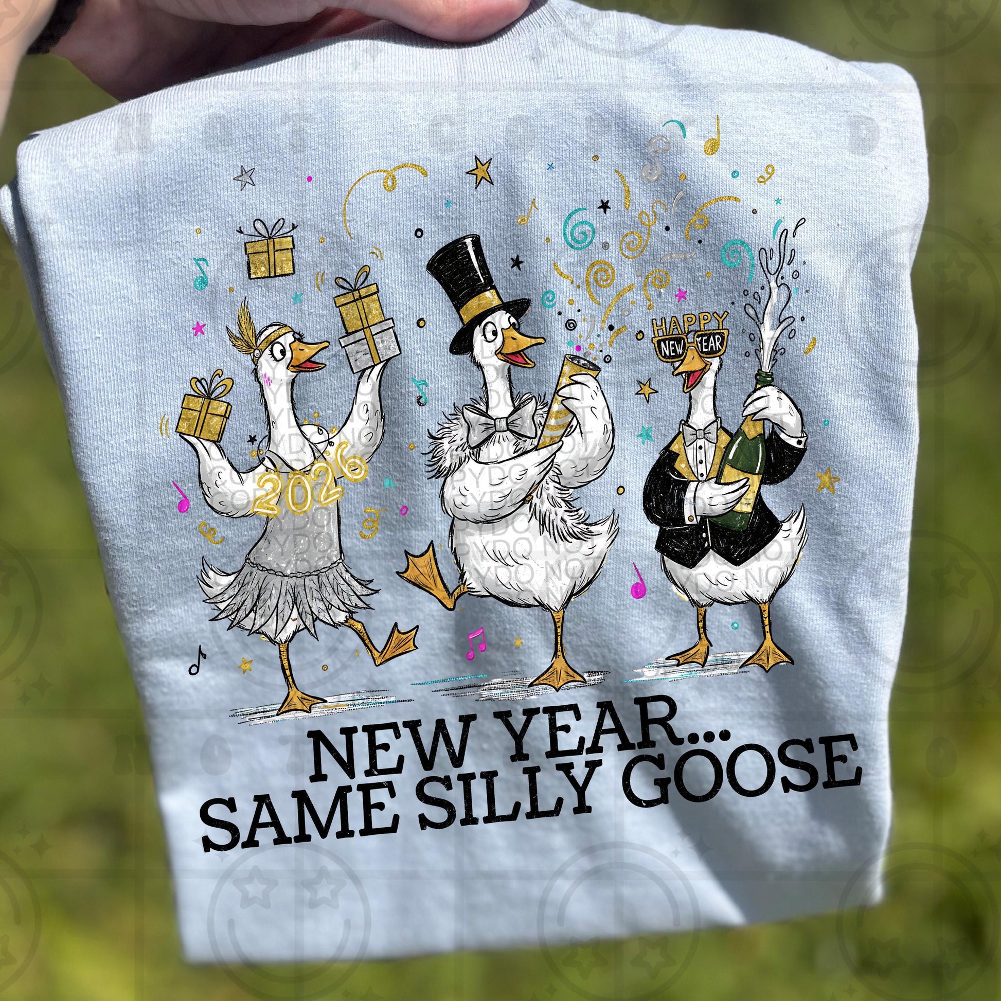 new year same silly goose NYE 2026 party geese PNG