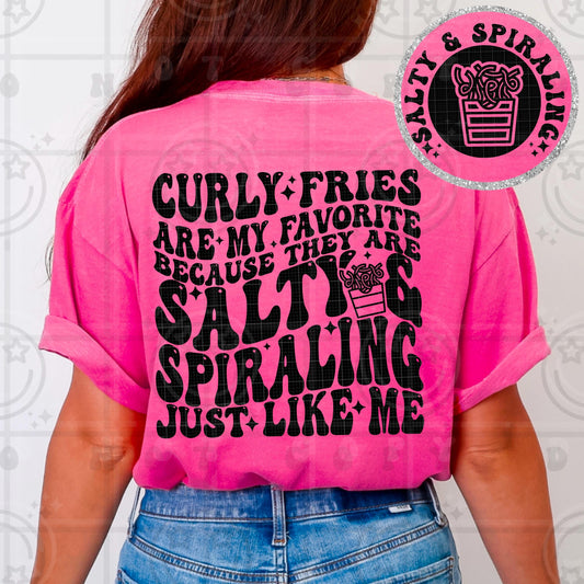 curly fries are my favorite because they are salty and spiraling like me PNG digital download