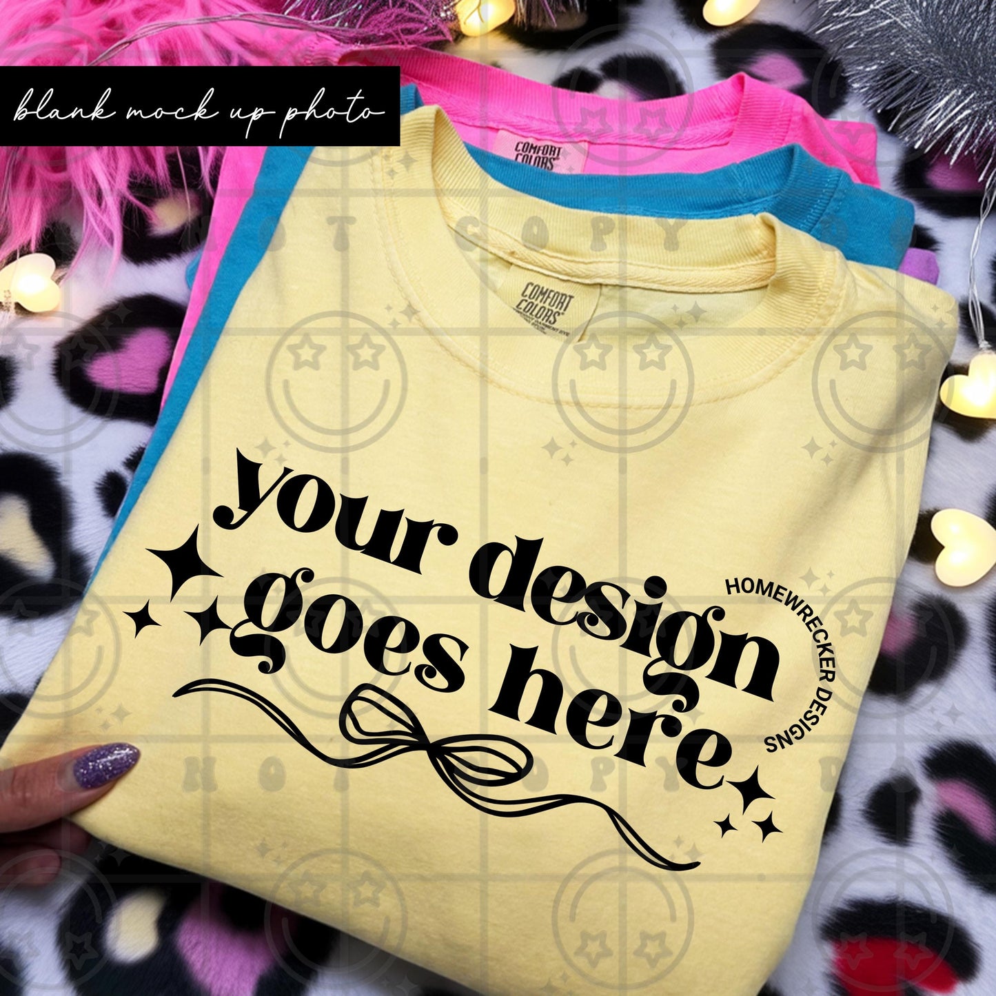 Girly valentines tshirt mock up photograph trendy product listing photo folded CC1717 butter t-shirt leopard print digital download