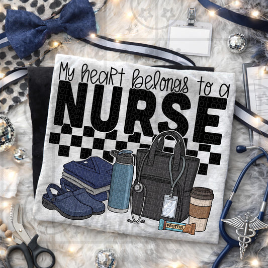 my heart belongs to a nurse, first responder, PNG Digital download