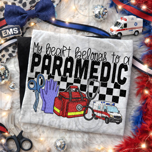 my heart belongs to a paramedic, first responder, PNG Digital download