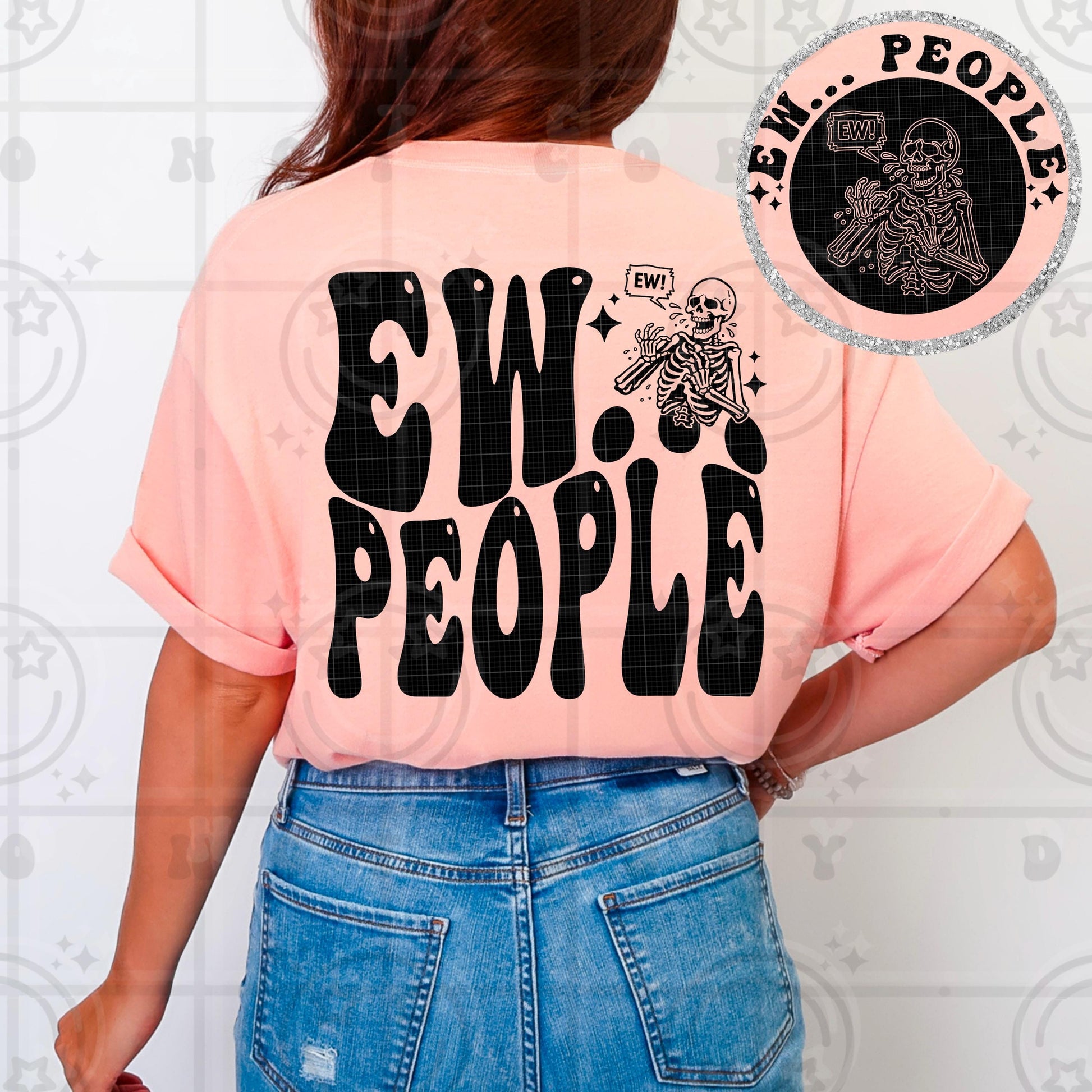 ew people PNG digital download, wavy words design with matching pocket