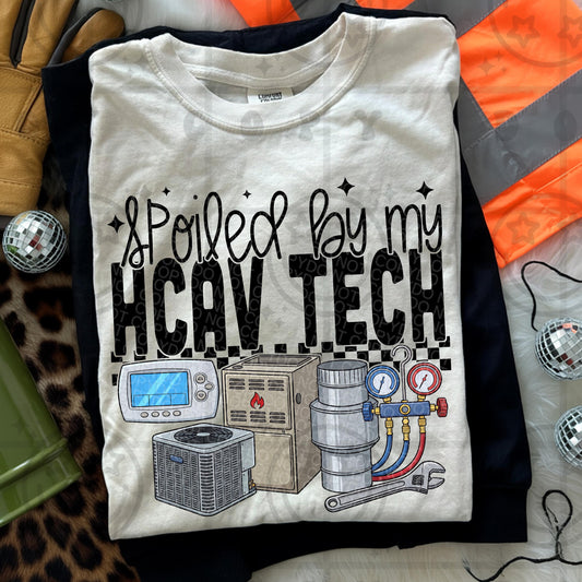 Spoiled by my HVAC Tech PNG Digital Download Funny Heating Cooling Trade Humor Design