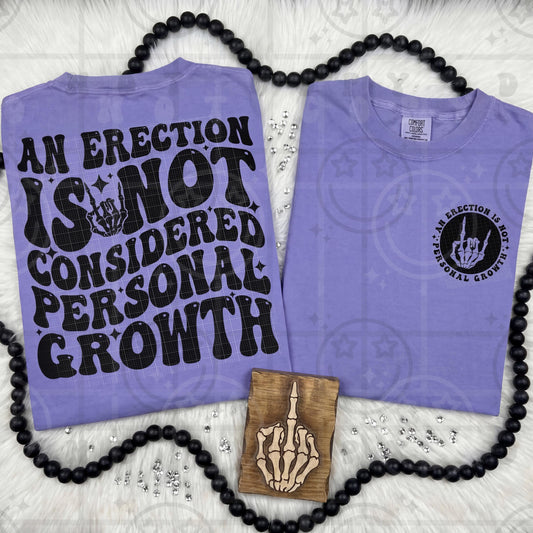 Not personal growth wavy words design with matching pocket, front and back shirt design, wavy retro groovy PNG digital download