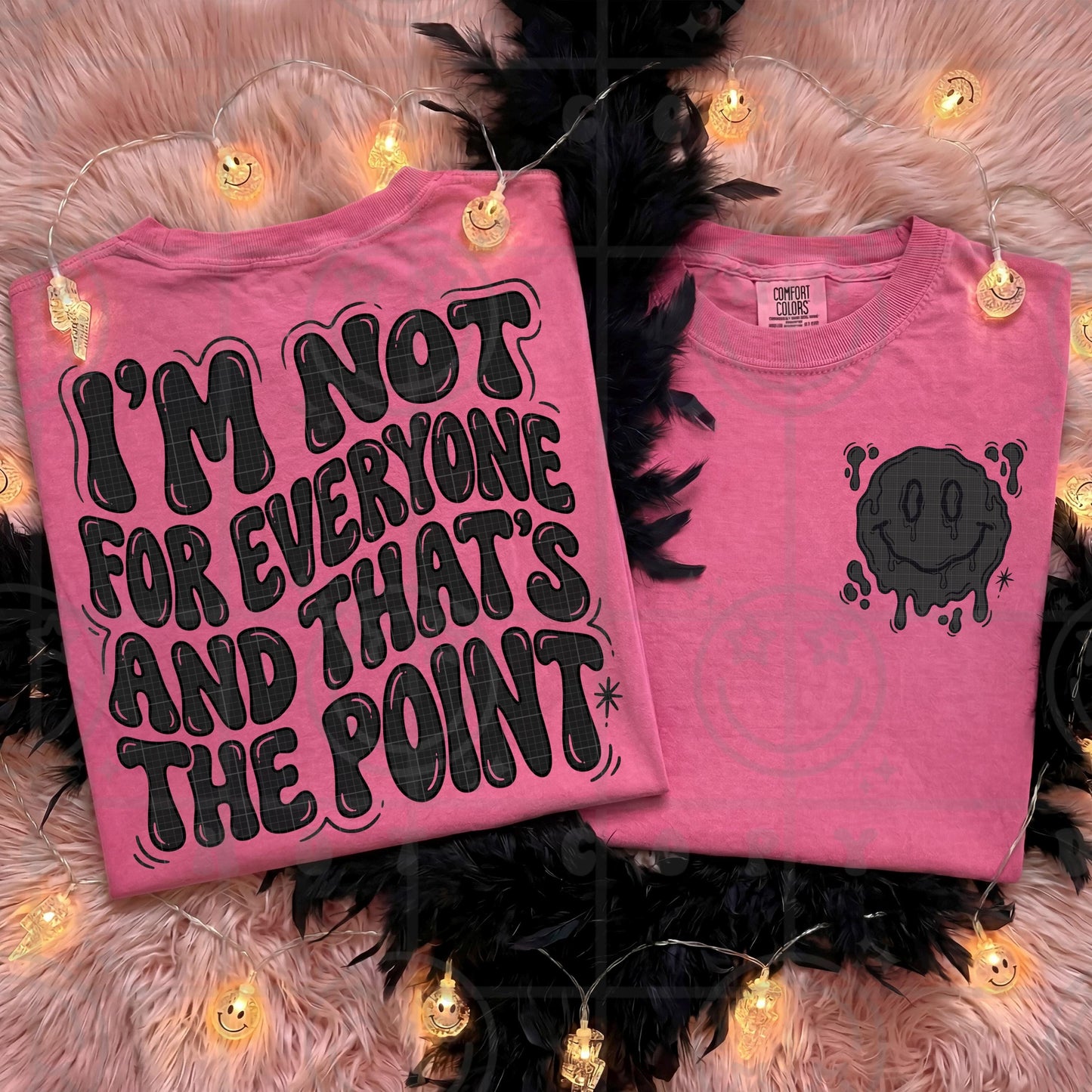 im not for everyone and thats the point wavy words design with pocket, front and back shirt design, wavy retro groovy PNG digital download