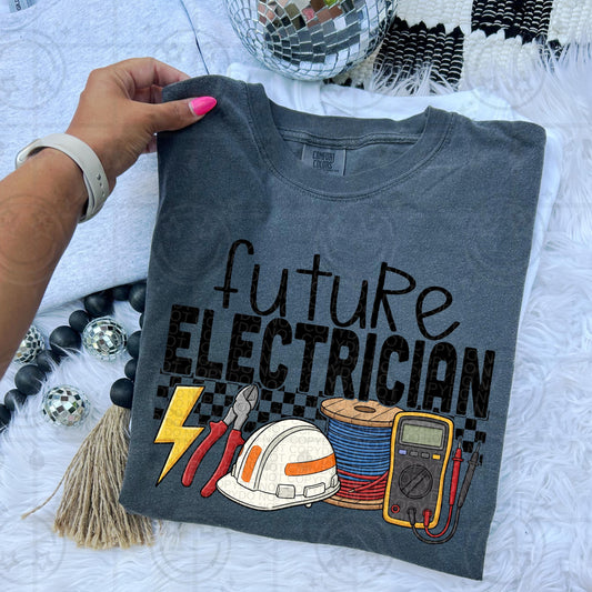 Future Electrician PNG Digital Download Funny Trade Humor Electrical Tool Illustration