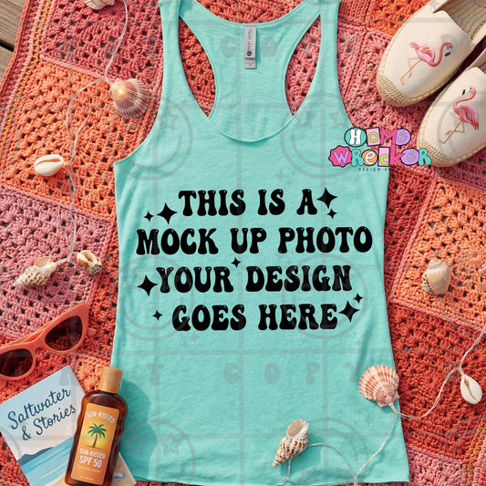 next level tahiti blue tank top summer mock up photo digital download