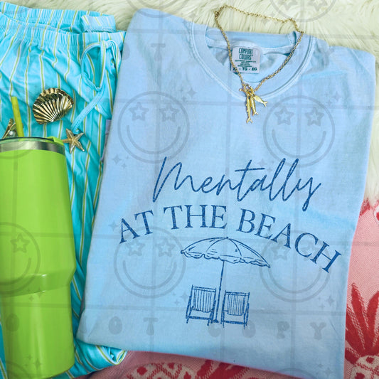 Mentally at the beach PNG digital download