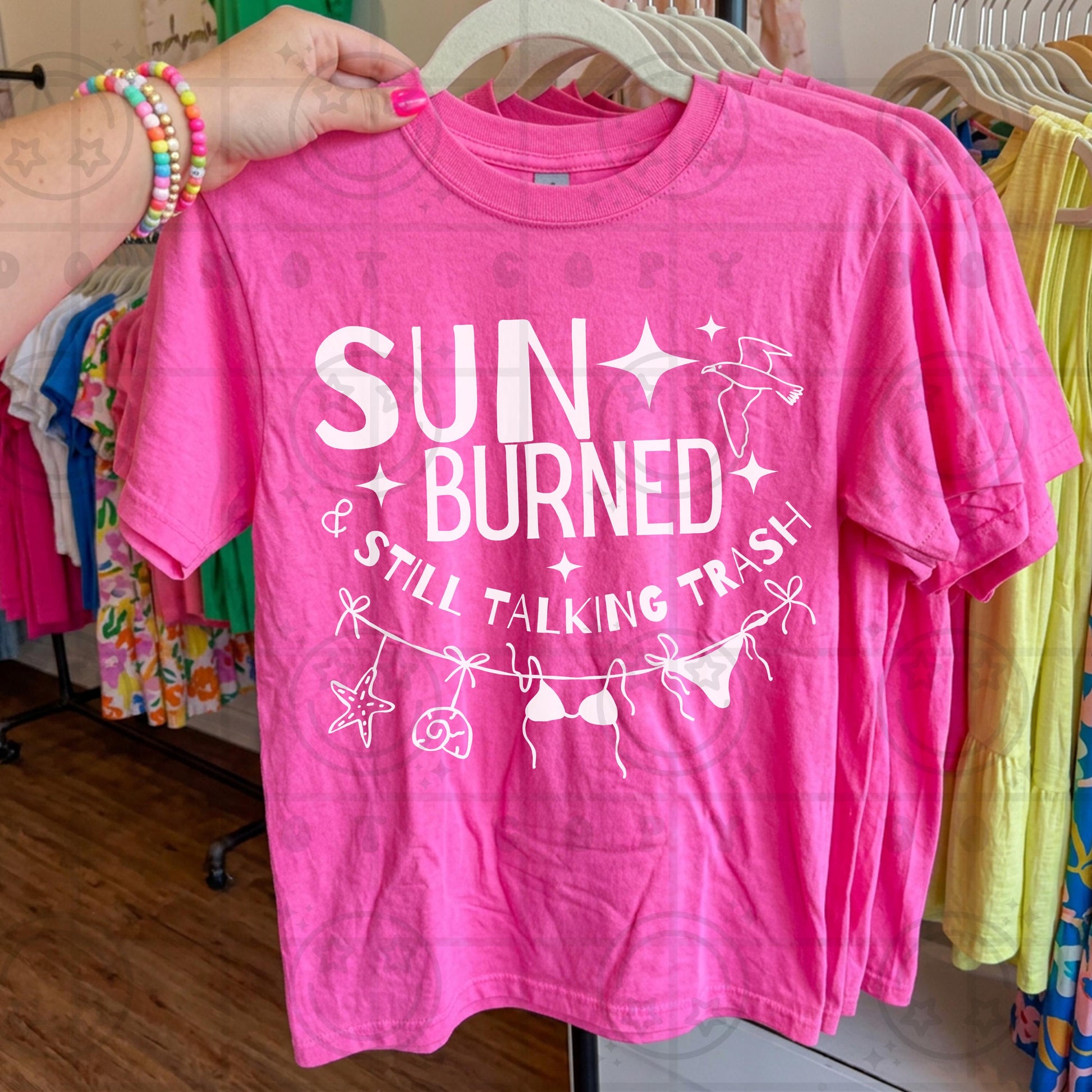 Sunburned and still talking trash summer PNG digital download