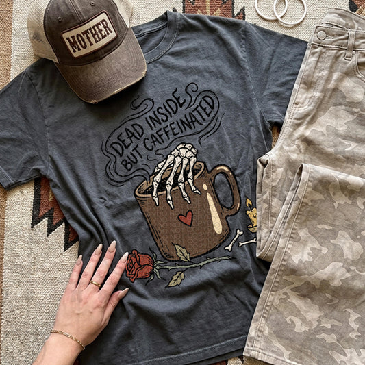 dead inside but caffeinated PNG digital download