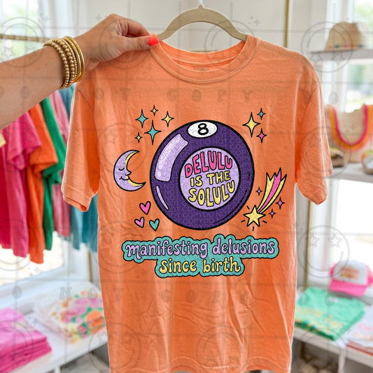 Delulu is the solulu manifesting delusions since birth PNG digital download