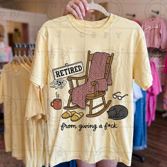 Retired from giving a fuck granny core rocking chair vintage snarky PNG digital download