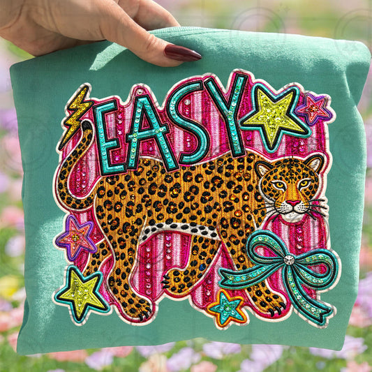 Easy Tiger Faux Embroidery digital patch PNG digital download