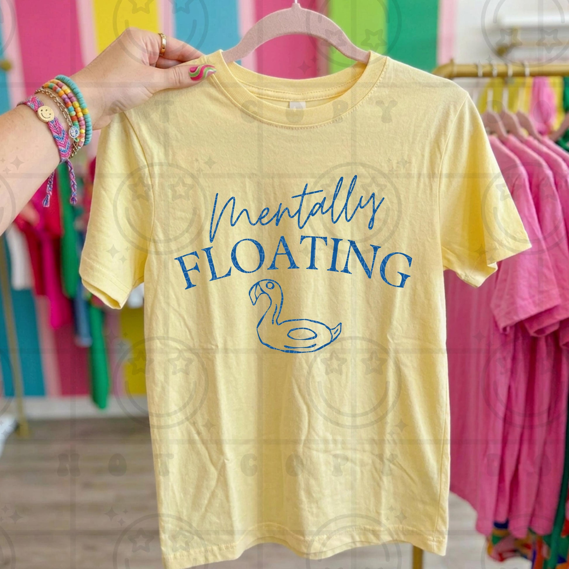 Mentally floating summer flamingo pool float PNG digital download