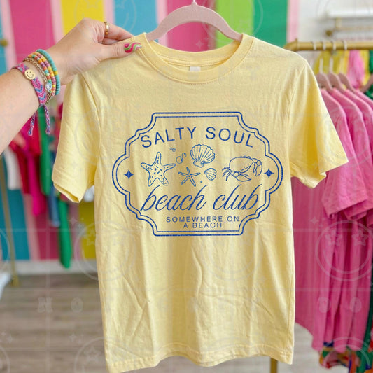 Salty soul beach club summer PNG digital download