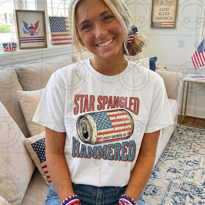 Star spangled hammered patriotic vintage distressed PNG digital download