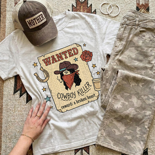 Wanted poster cowboy broken heart PNG digital download