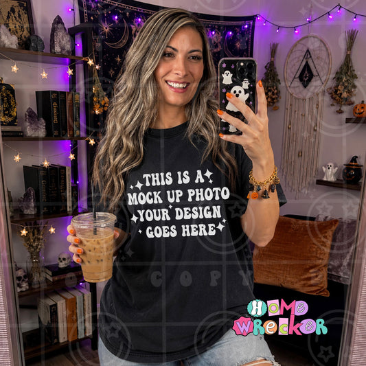 Halloween mock up, comfort colors, black, tshirt mock up, mirror selfie, digitial download