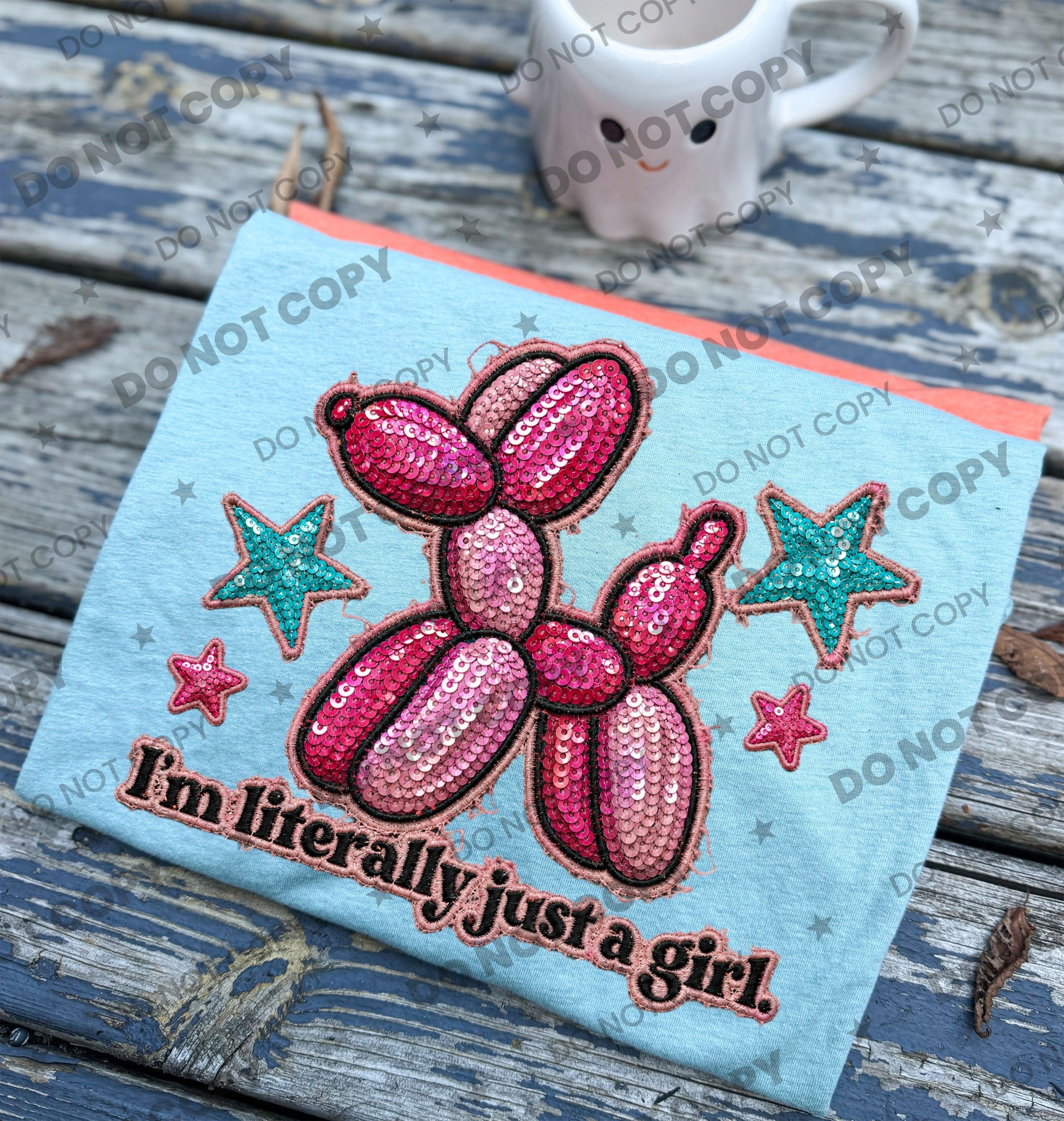 I'm Literally Just A Girl faux sequin PNG design from Homewrecker Design Shop