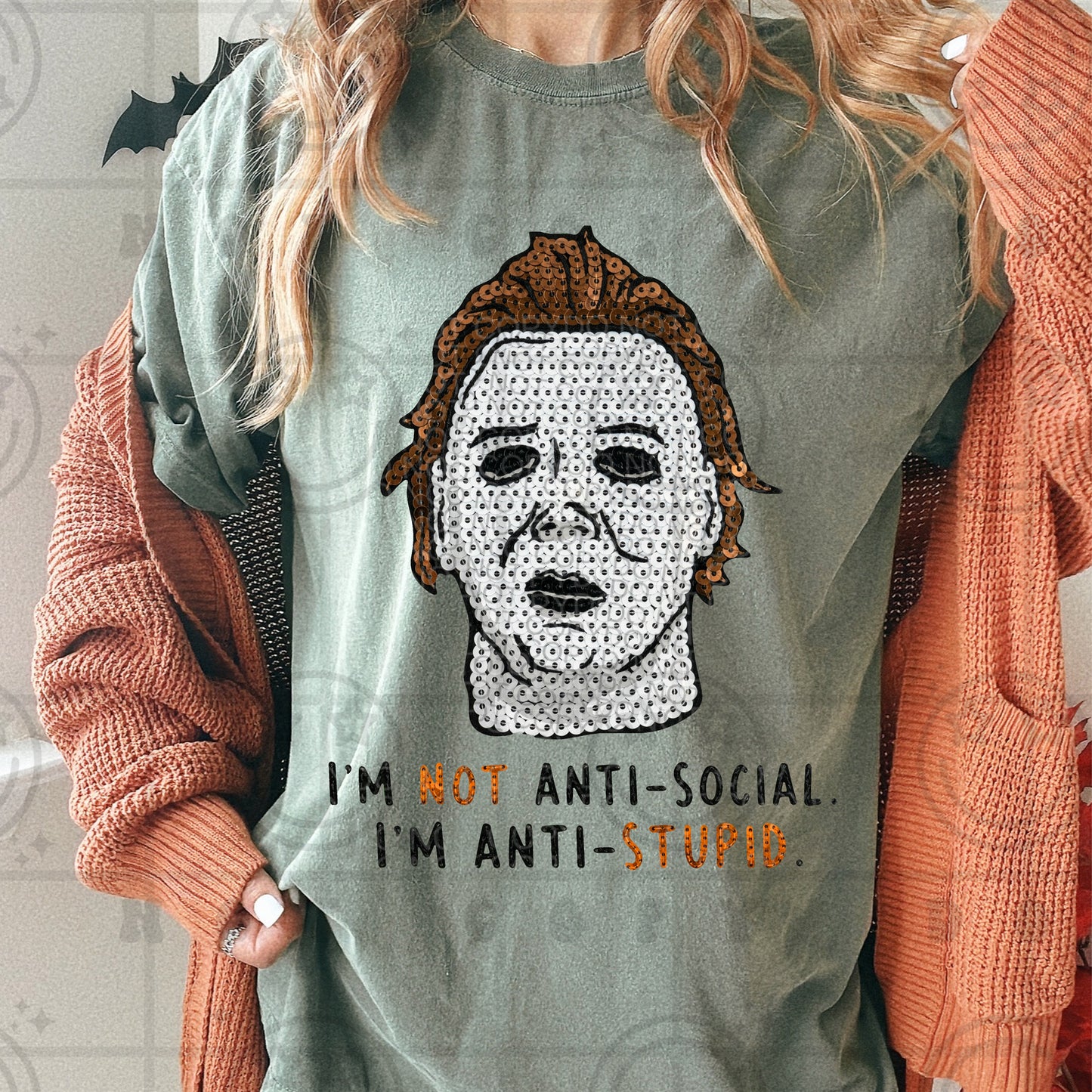 im not anti social im anti stupid faux sequin png digital download