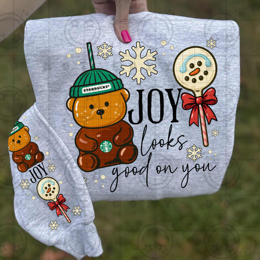 Joy looks good on you, winter design, matching sleeve design PNG digital design, download