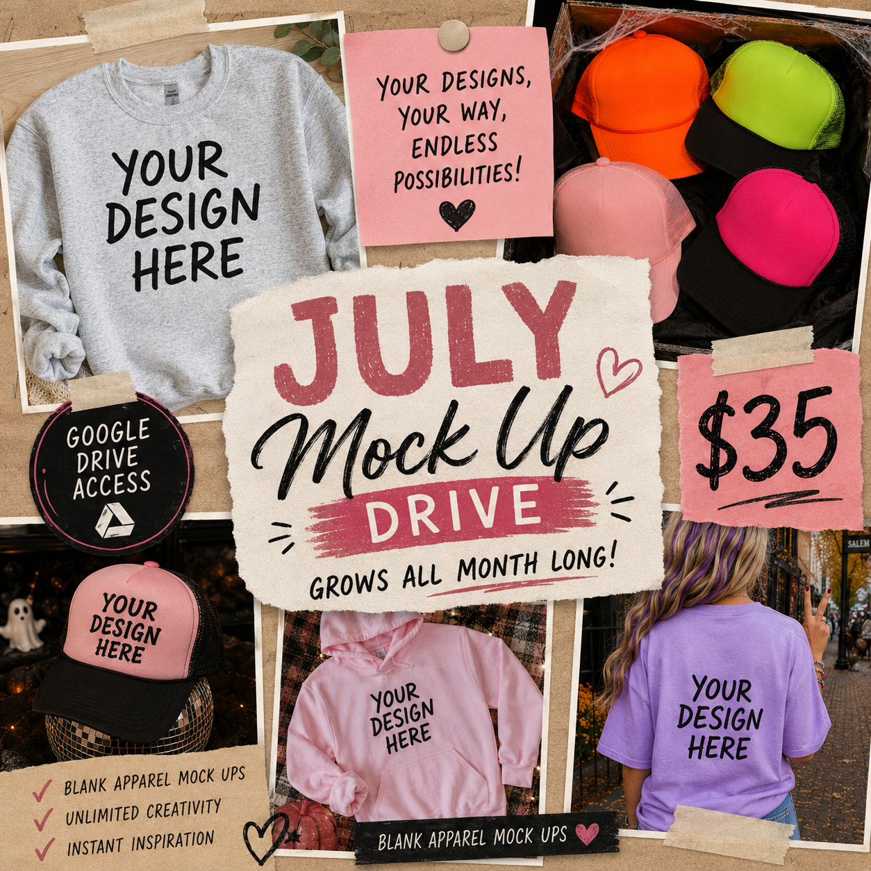 July 2026 blank mock Drive