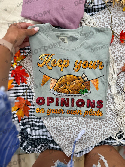 Keep Your Opinions On Your Own Plate PNG design from Homewrecker Design Shop