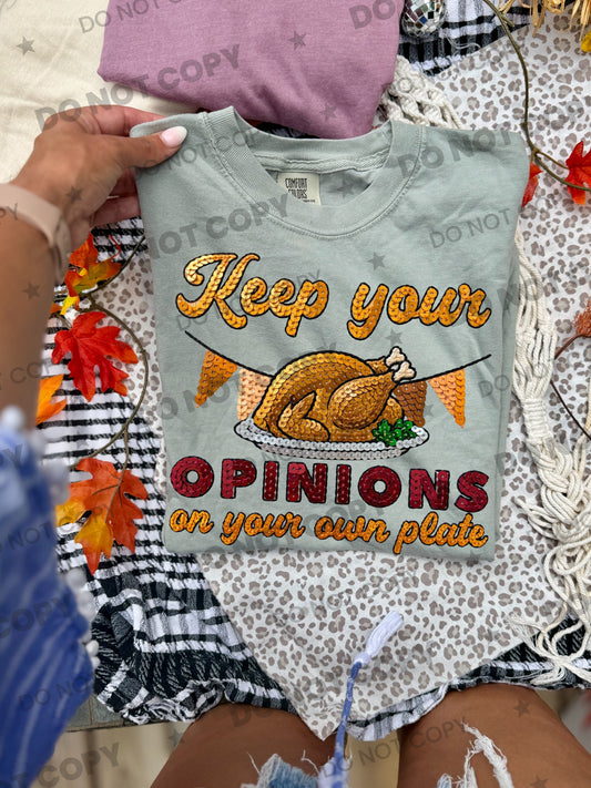 Keep Your Opinions On Your Own Plate PNG design from Homewrecker Design Shop