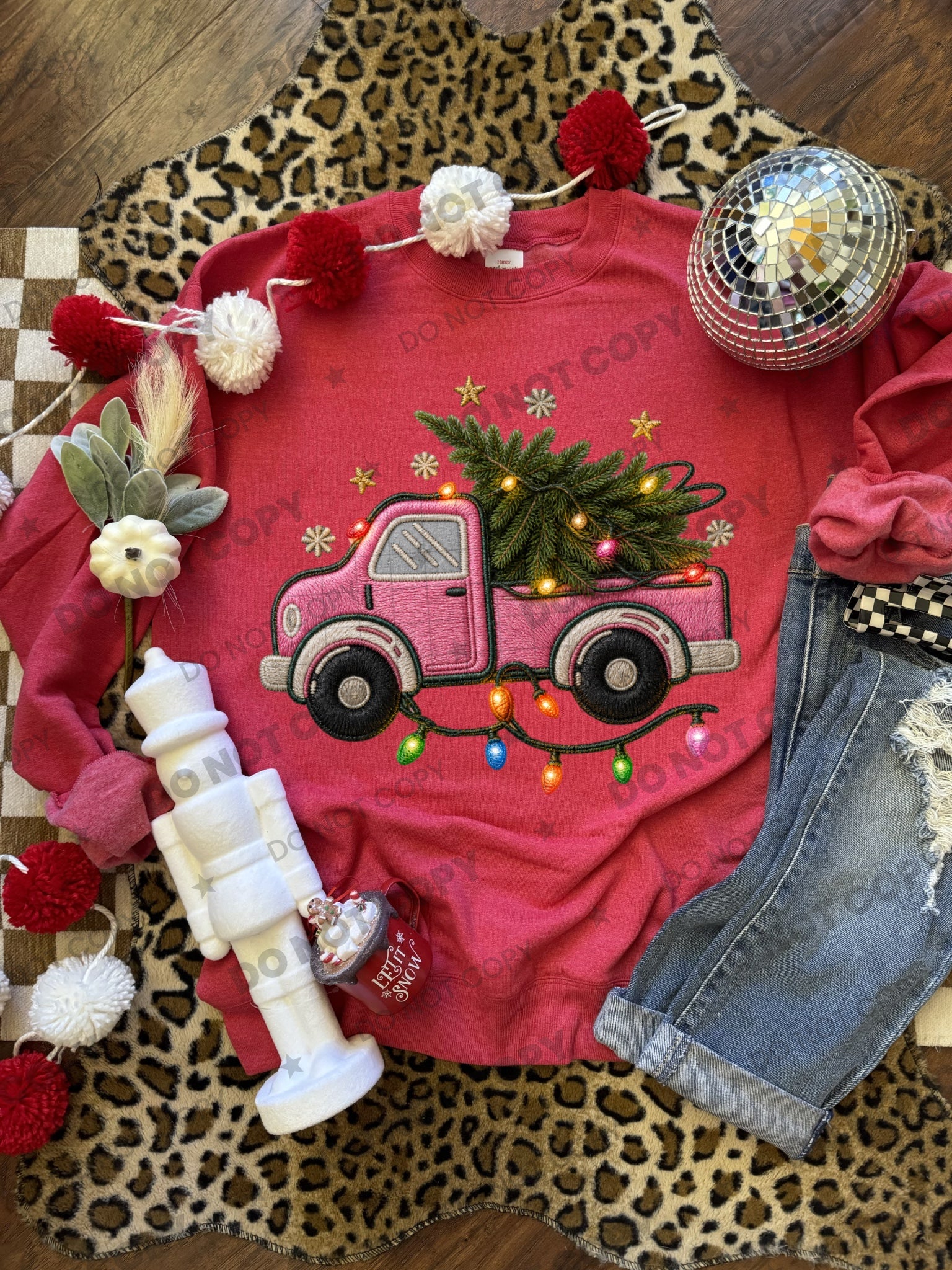 Pink Christmas Truck PNG design from Homewrecker Design Shop