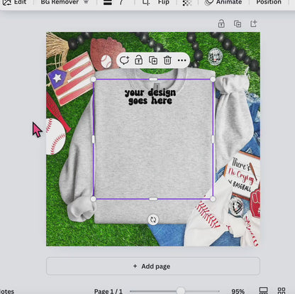 Gildan Sweatshirt Mockup Ash | Baseball