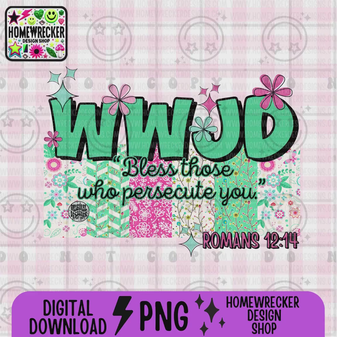 WWJD Bless those who persecute you PNG Christian Sublimation Design Scripture Bible Verse png Retro Floral Jesus PNG Digital Download