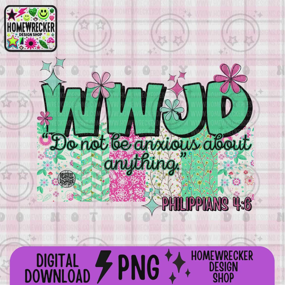 WWJD Do not be anxious PNG Christian Sublimation Design Scripture Bible Verse png Retro Floral Jesus PNG Digital Download
