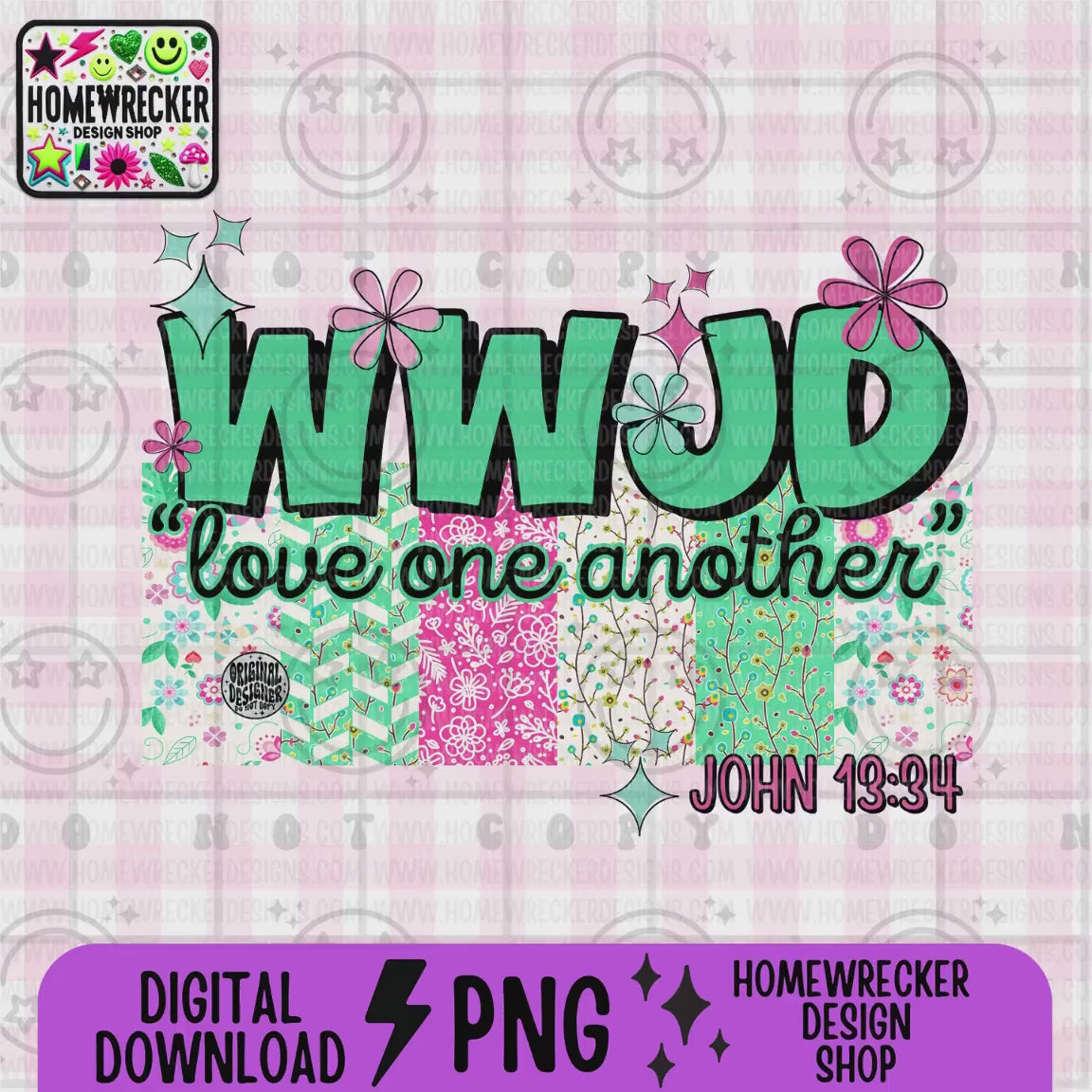 WWJD love one another PNG Christian Sublimation Design Scripture Bible Verse png Retro Floral Jesus PNG Digital Download
