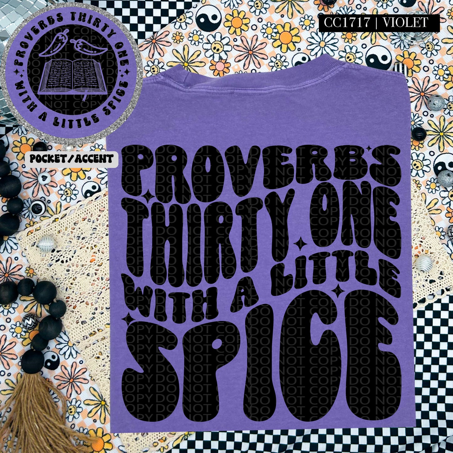 Proverbs Thirty One With A Little Spice | Wavy Design, Front Pocket, Snarky PNG
