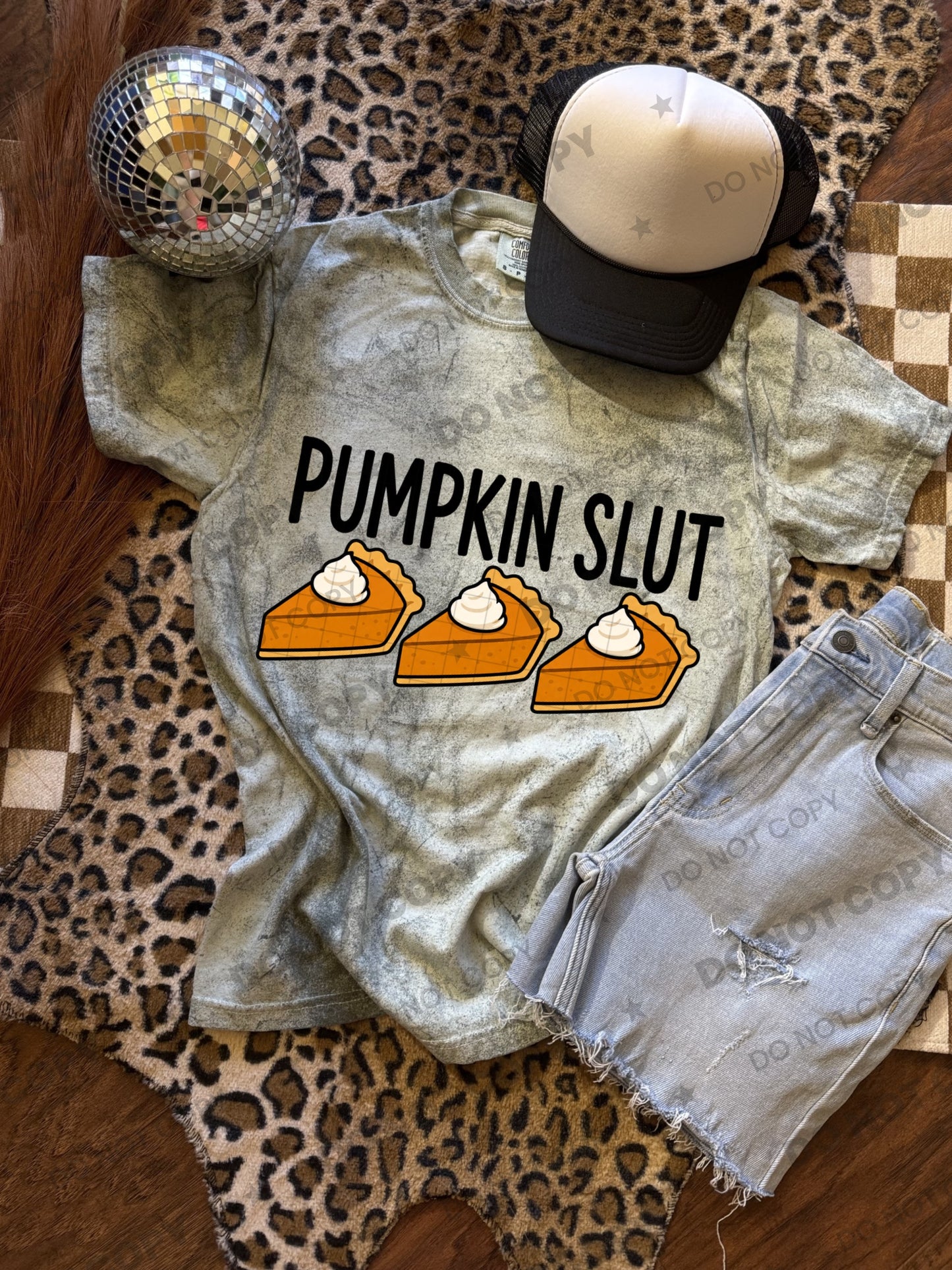 Pumpkin Slut pie slice trio PNG design from Homewrecker Design Shop