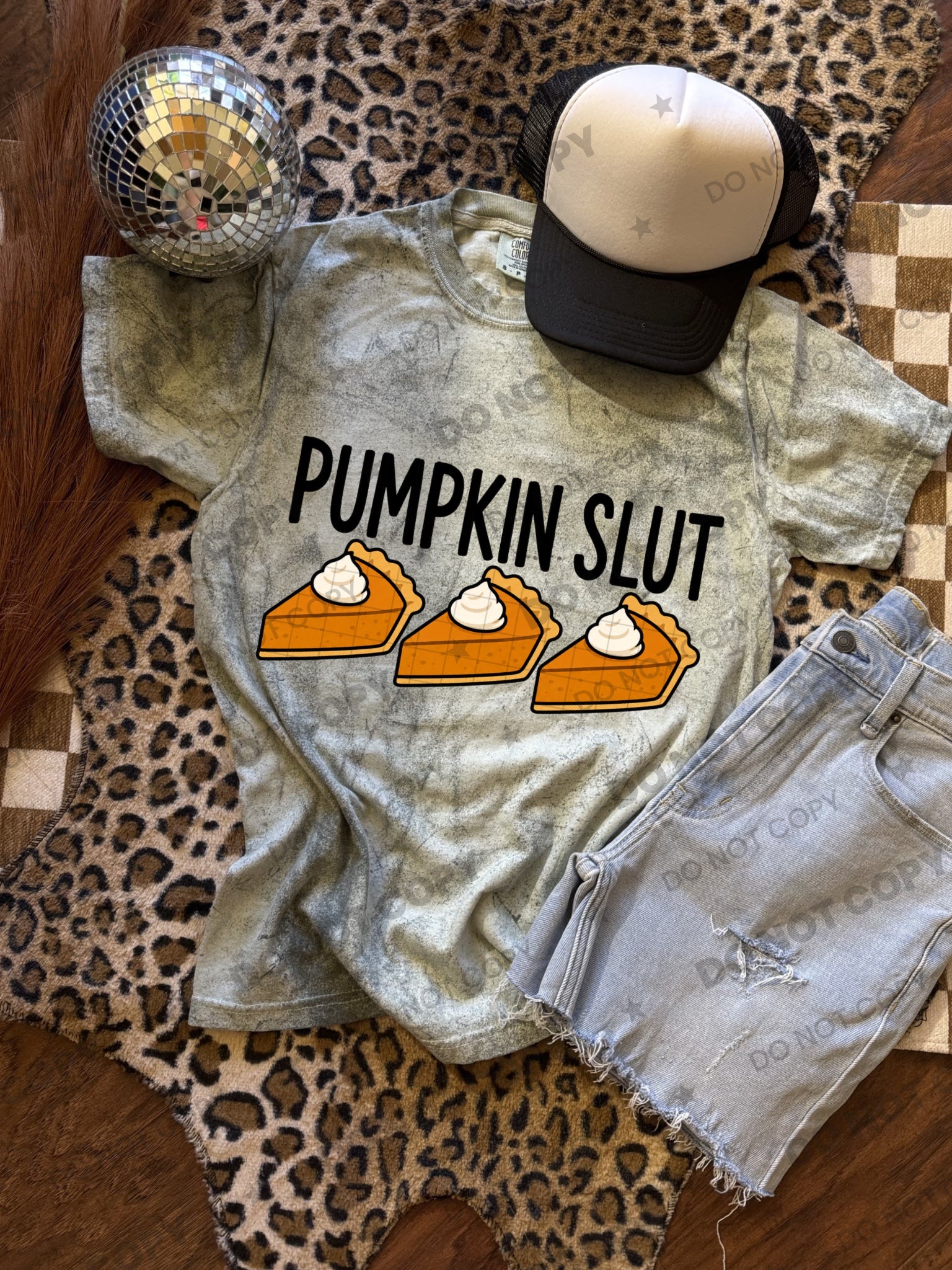 Pumpkin Slut pie slice trio PNG design from Homewrecker Design Shop