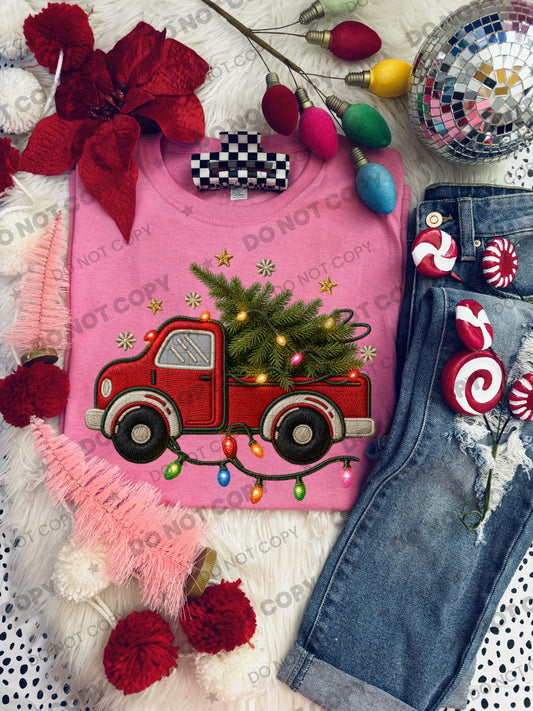 Red Christmas Truck PNG design from Homewrecker Design Shop