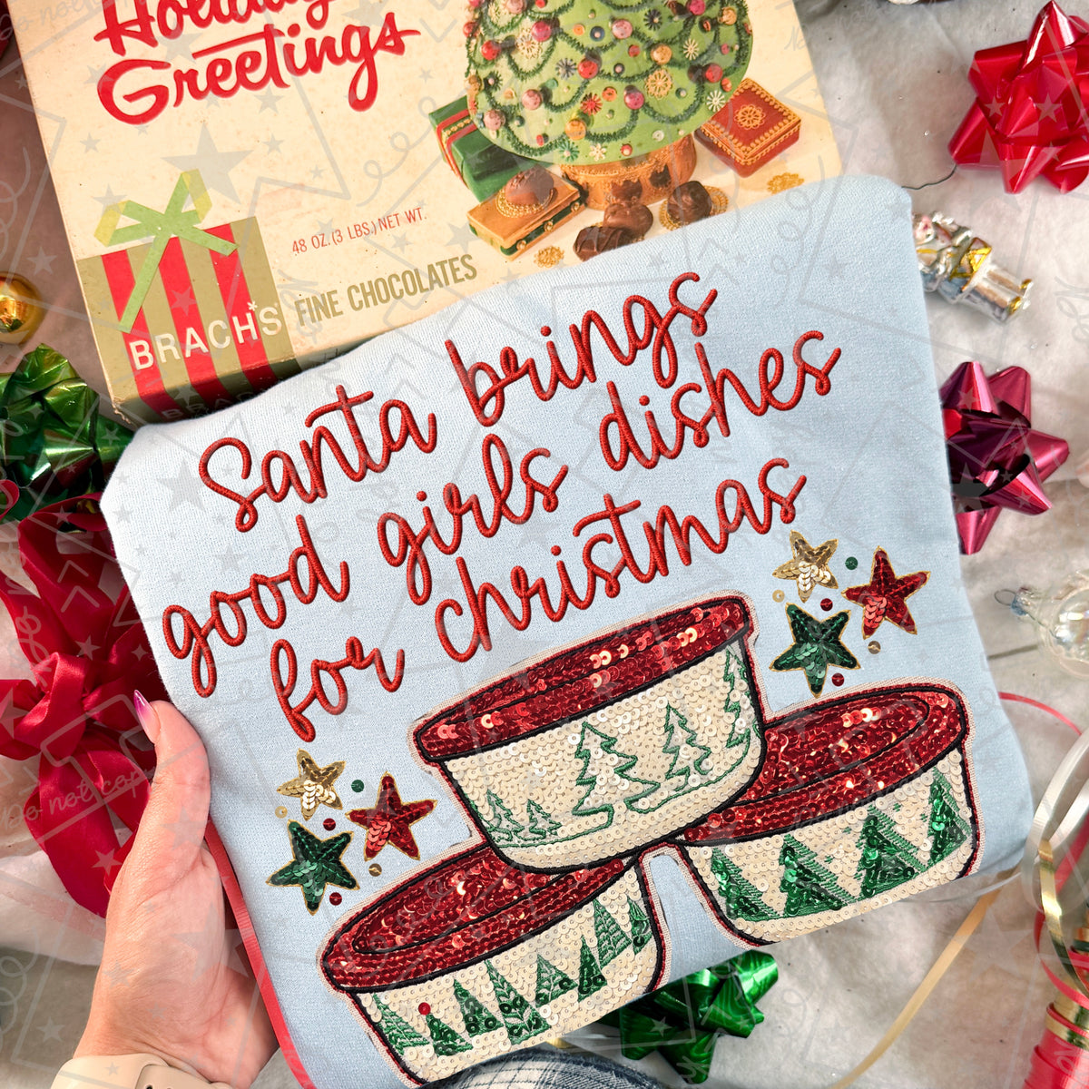 Santa Brings Good Girls Dishes For Christmas PNG design from Homewrecker Design Shop