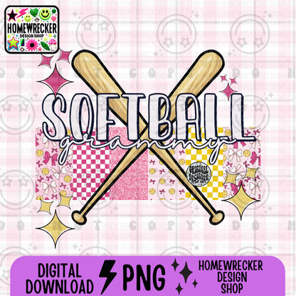 Retro Softball Name Patchwork PNG | Singles + Bundles