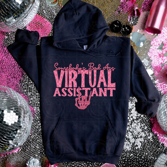 VIRTUAL ASSISTANT | Somebodys Bad Ass Name Design, Family Names, printable faux embroidery, Snarky png