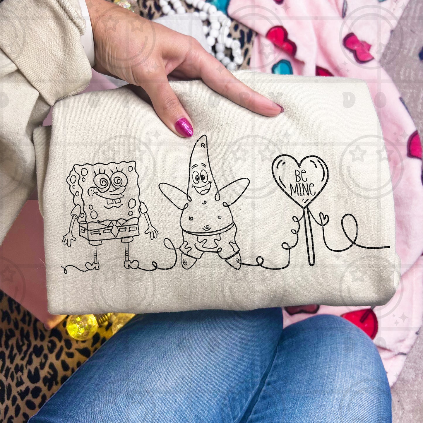 Be Mine Character Line Drawing PNG Digital Download